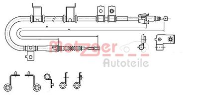 Cable Pull, parking brake METZGER AUTOTEILE 17.2575