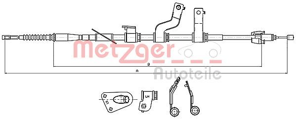 METZGER AUTOTEILE 17.2579 Cable Pull, parking brake