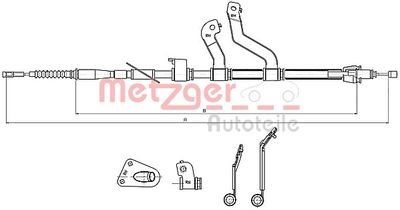 Cable Pull, parking brake METZGER AUTOTEILE 17.2580