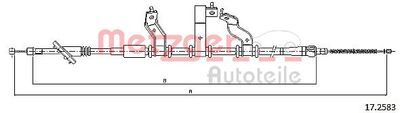 Cable Pull, parking brake METZGER AUTOTEILE 17.2583