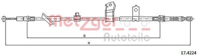Cable Pull, parking brake METZGER AUTOTEILE 17.4224