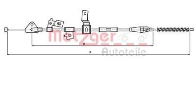 Cable Pull, parking brake METZGER AUTOTEILE 17.5070