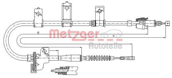 METZGER AUTOTEILE 17.6020 Cable Pull, parking brake