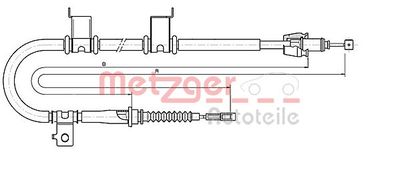 Cable Pull, parking brake METZGER AUTOTEILE 17.6052
