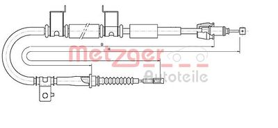 Cable Pull, parking brake METZGER AUTOTEILE 17.6053