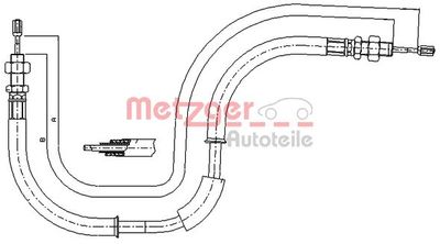 Cable Pull, parking brake METZGER AUTOTEILE 17.6105