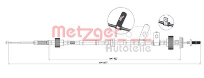 Cable Pull, parking brake METZGER AUTOTEILE 1E.LR003