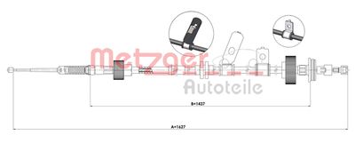 Cable Pull, parking brake METZGER AUTOTEILE 1E.LR004