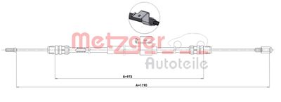 Cable Pull, parking brake METZGER AUTOTEILE 1.FD021