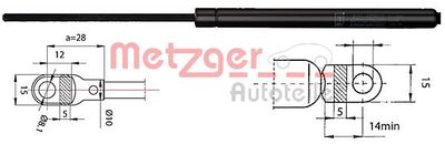 Gas Spring, boot/cargo area METZGER AUTOTEILE 2110283