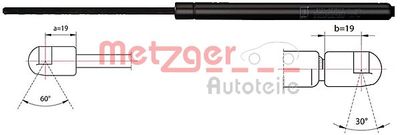 Gas Spring, bonnet METZGER AUTOTEILE 2110455