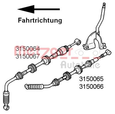Cable Pull, manual transmission METZGER AUTOTEILE 3150065