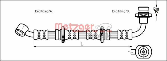METZGER AUTOTEILE 4110071 Brake Hose