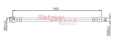 Brake Hose METZGER AUTOTEILE 4110106