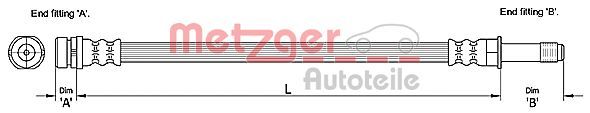 METZGER AUTOTEILE 4110231 Brake Hose