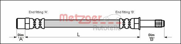 METZGER AUTOTEILE 4110347 Brake Hose