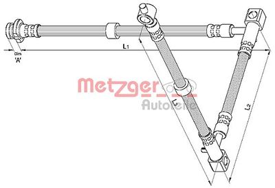 Brake Hose METZGER AUTOTEILE 4110395