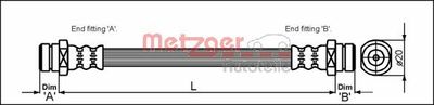 Brake Hose METZGER AUTOTEILE 4110429