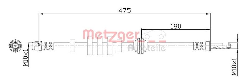 METZGER AUTOTEILE 4110447 Brake Hose