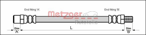METZGER AUTOTEILE 4110568 Brake Hose