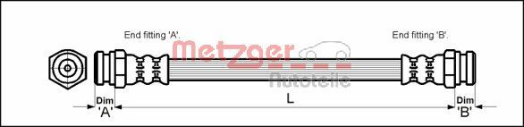 METZGER AUTOTEILE 4111018 Brake Hose