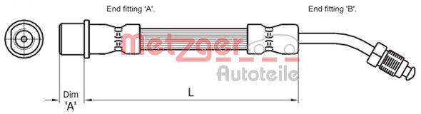METZGER AUTOTEILE 4111108 Brake Hose
