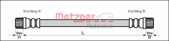 METZGER AUTOTEILE 4111152 Brake Hose