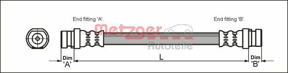 METZGER AUTOTEILE 4111168 Brake Hose