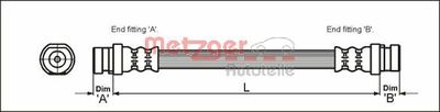 Brake Hose METZGER AUTOTEILE 4111168