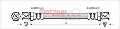 Brake Hose METZGER AUTOTEILE 4111353