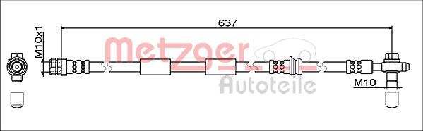 METZGER AUTOTEILE 4111475 Brake Hose