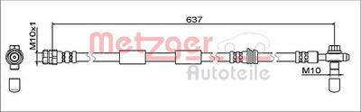 Brake Hose METZGER AUTOTEILE 4111475