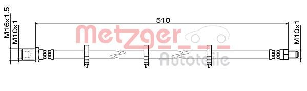 METZGER AUTOTEILE 4111486 Brake Hose