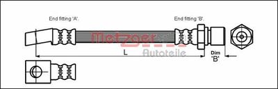 Brake Hose METZGER AUTOTEILE 4111947