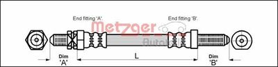 Brake Hose METZGER AUTOTEILE 4112102