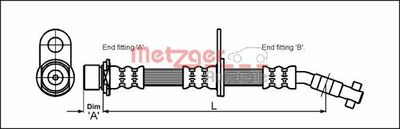Brake Hose METZGER AUTOTEILE 4112167