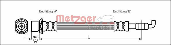 METZGER AUTOTEILE 4112176 Brake Hose
