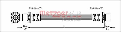 Brake Hose METZGER AUTOTEILE 4112178