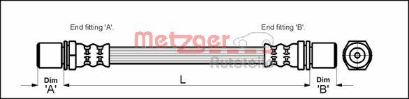 METZGER AUTOTEILE 4112214 Brake Hose