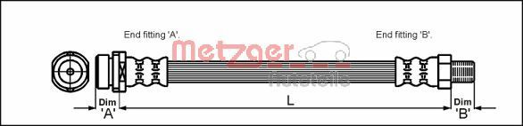 METZGER AUTOTEILE 4112314 Brake Hose