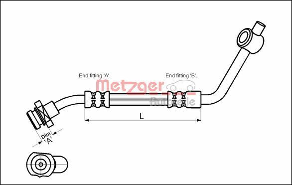 METZGER AUTOTEILE 4112529 Brake Hose