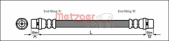 METZGER AUTOTEILE 4112829 Brake Hose