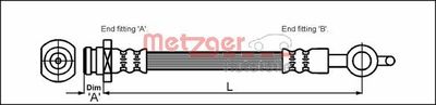 Brake Hose METZGER AUTOTEILE 4112832