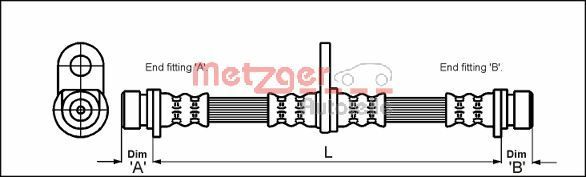 METZGER AUTOTEILE 4113290 Brake Hose