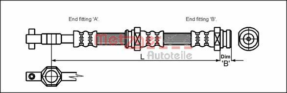 METZGER AUTOTEILE 4113304 Brake Hose