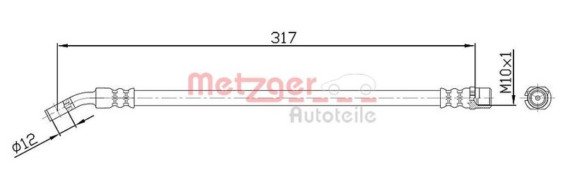 METZGER AUTOTEILE 4113680 Brake Hose