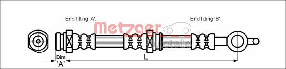 METZGER AUTOTEILE 4114054 Brake Hose