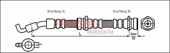 METZGER AUTOTEILE 4114061 Brake Hose