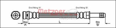 Brake Hose METZGER AUTOTEILE 4114678