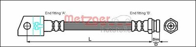 Brake Hose METZGER AUTOTEILE 4114749